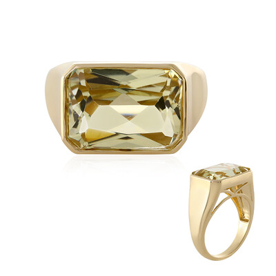 Gouden ring met een kanariegele kunziet