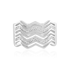 Zilveren ring met zirkonen (de Melo)