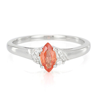 Zilveren ring met een Padparadscha saffier