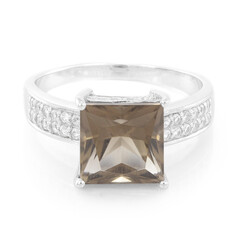 Zilveren ring met een rookkwarts