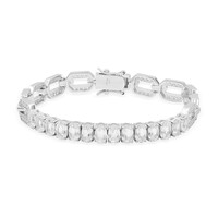 Zilveren armband met witte topaasstenen