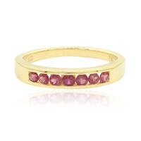 Gouden ring met rode berilstenen