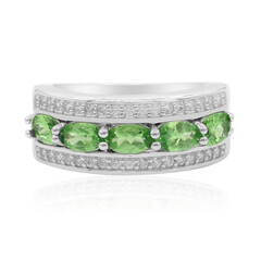 Zilveren ring met tsavorieten