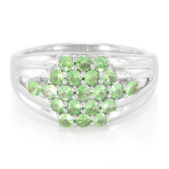 Zilveren ring met tsavorieten