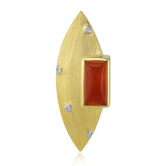 Zilveren hanger met een Oranje chalcedoon