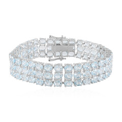 Zilveren armband met hemel-blauwe topaasstenen
