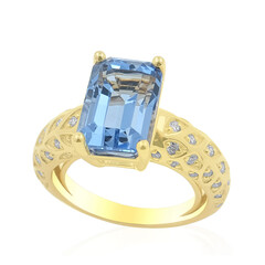 Gouden ring met een AAA Santa Maria aquamarijn (de Melo)
