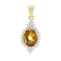 Zilveren hanger met een cognac kwarts