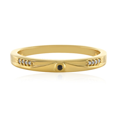 Zilveren ring met een zwarte diamant