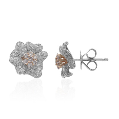 Gouden oorbellen met I1 Roze Diamanten (CIRARI)