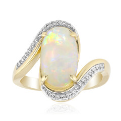 Gouden ring met een Braziliaanse witte opaal