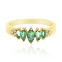 Gouden ring met AAA Zambia smaragden
