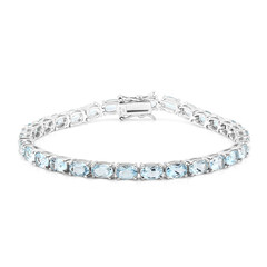 Zilveren armband met hemel-blauwe topaasstenen