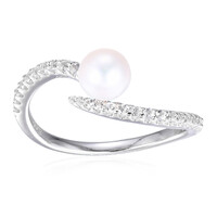 Zilveren ring met een zoetwater kweekparel
