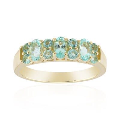 Gouden ring met Nigeriaanse Mintgroene Berilstenen