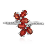Zilveren ring met avondrode robijn