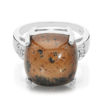 Zilveren ring met een mahonie obsidiaan