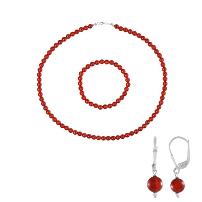 Zilveren set met Rode onyxen