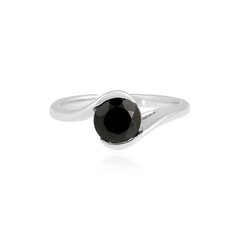 Zilveren ring met een zwarte onyx