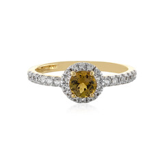 Gouden ring met een gele tanzaniet