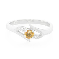Zilveren ring met een gele saffier