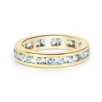 Zilveren ring met Zwitsers-blauwe topaasstenen