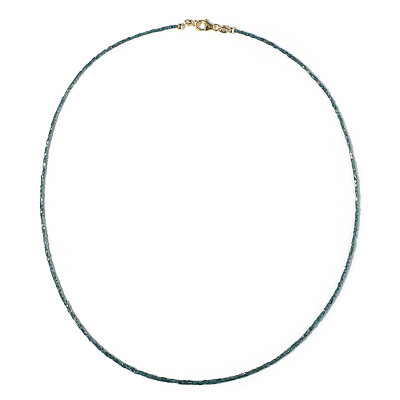 Gouden halsketting met blauwe diamanten