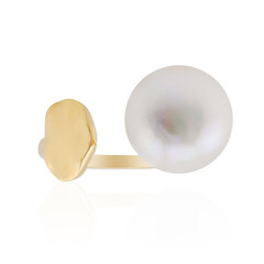 Zilveren ring met een Witte zoetwater kweekparel