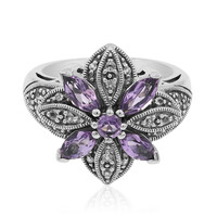Zilveren ring met amethisten