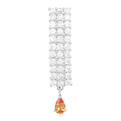 Zilveren hanger met een Padparadscha saffier