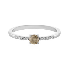 Platinaen ring met een I2 Bruine Diamant