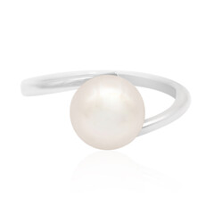 Zilveren ring met een zoetwater kweekparel