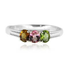 Zilveren ring met toermalijnen