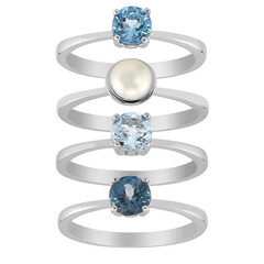 Zilveren ring met een Zwitsers-blauwe topaas