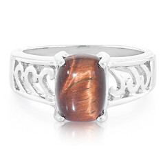 Zilveren ring met een rode tijgeroog