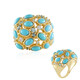 Zilveren ring met Sleeping Beauty Turkooisen (KM by Juwelo)
