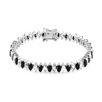 Zilveren armband met zwarte spinelstenen