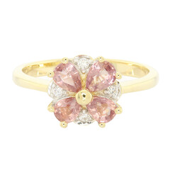 Gouden ring met Onverhitte Padparadscha Saffieren (AMAYANI)