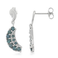 Zilveren oorbellen met Fancy diamanten