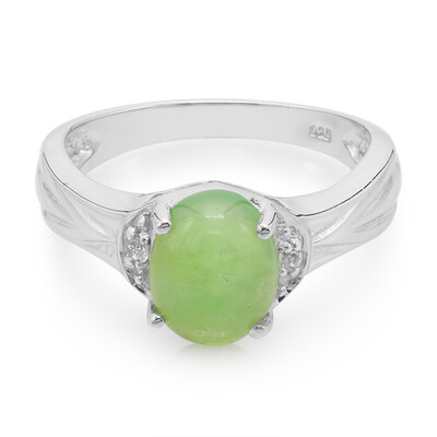 Zilveren ring met een keizerlijk chrysopraas