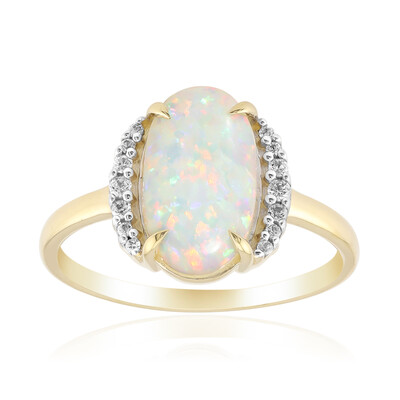Gouden ring met een Braziliaanse witte opaal