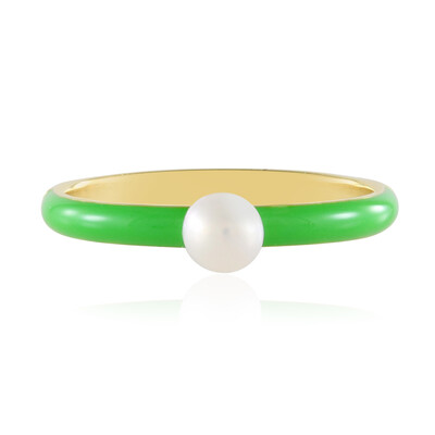 Zilveren ring met een Witte zoetwater kweekparel