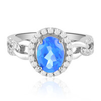 Zilveren ring met een Indigo blauwe topaas