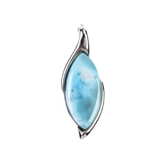 Zilveren hanger met een larimar