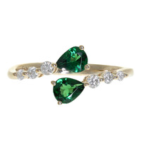 Gouden ring met AAA Keniaanse tsavoriet (CIRARI)