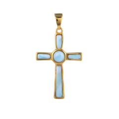 Zilveren hanger met een larimar