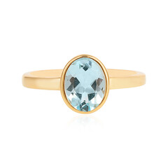 Zilveren ring met een hemel-blauwe topaas