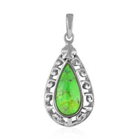 Zilveren hanger met een Groene Kingman Mohave Turkoois (Art of Nature)