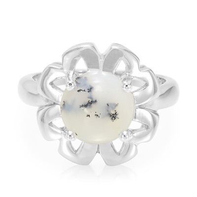 Zilveren ring met een dendrieten agaat