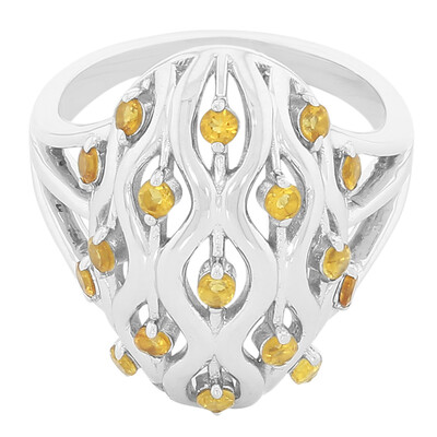 Zilveren ring met citrienstenen
